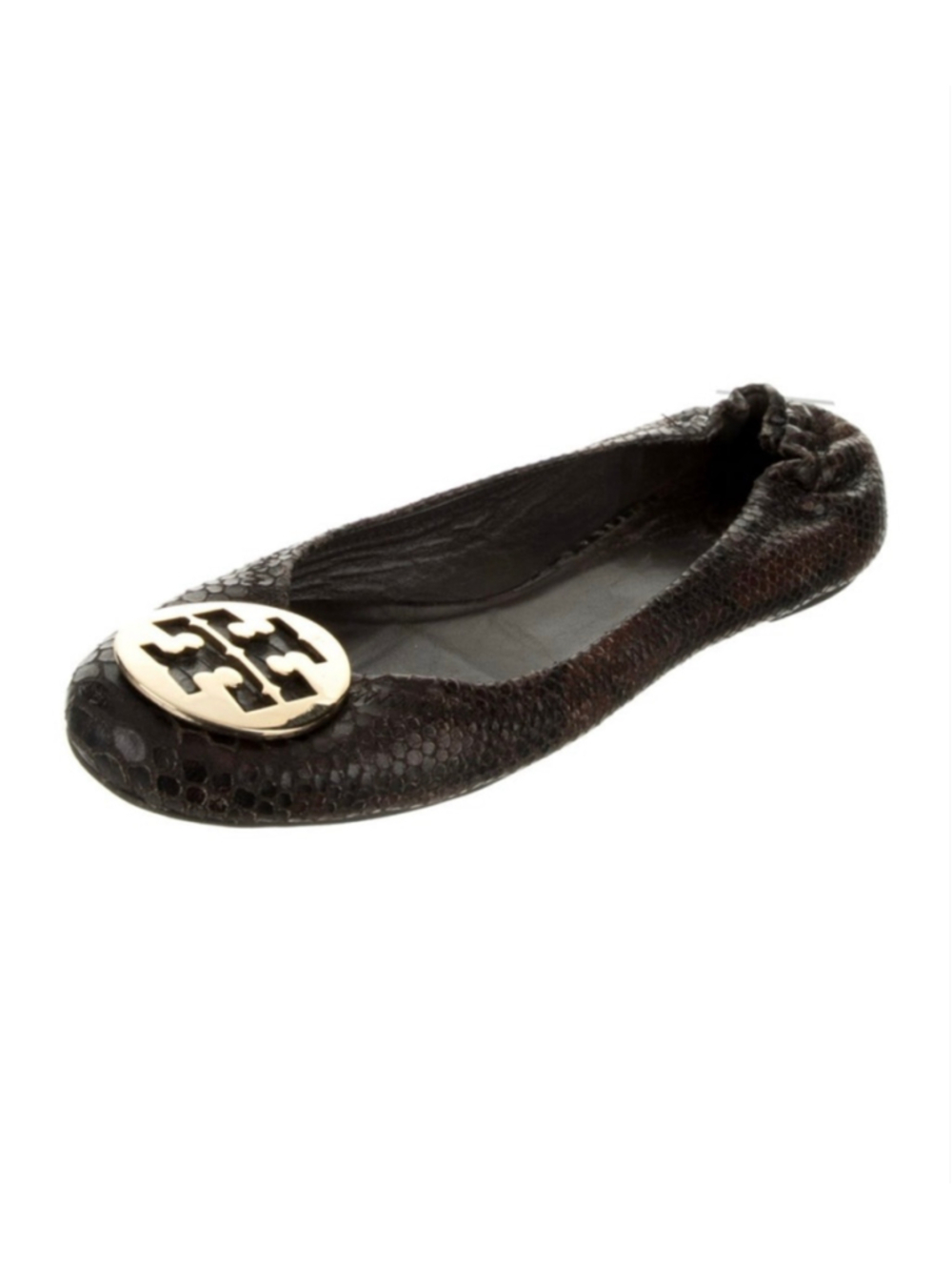 EUC Tory Burch Snake Embossed Leather Ballet Flats